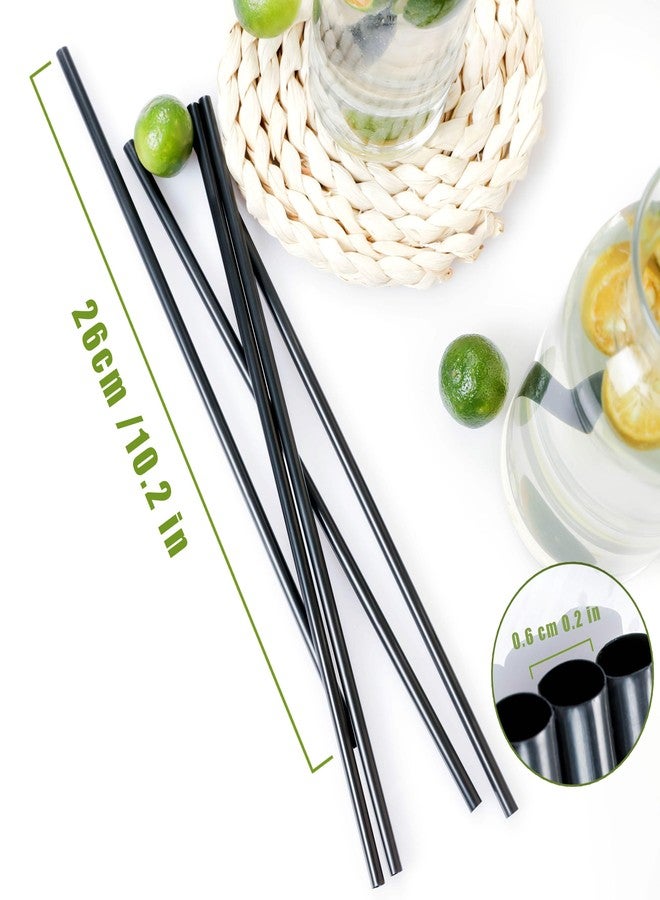 CVNDKN Black Straws,200 Pcs Long Disposable Plastic Drinking Straws. (0.23''diameter and 10.2"long)-Black - Image 2